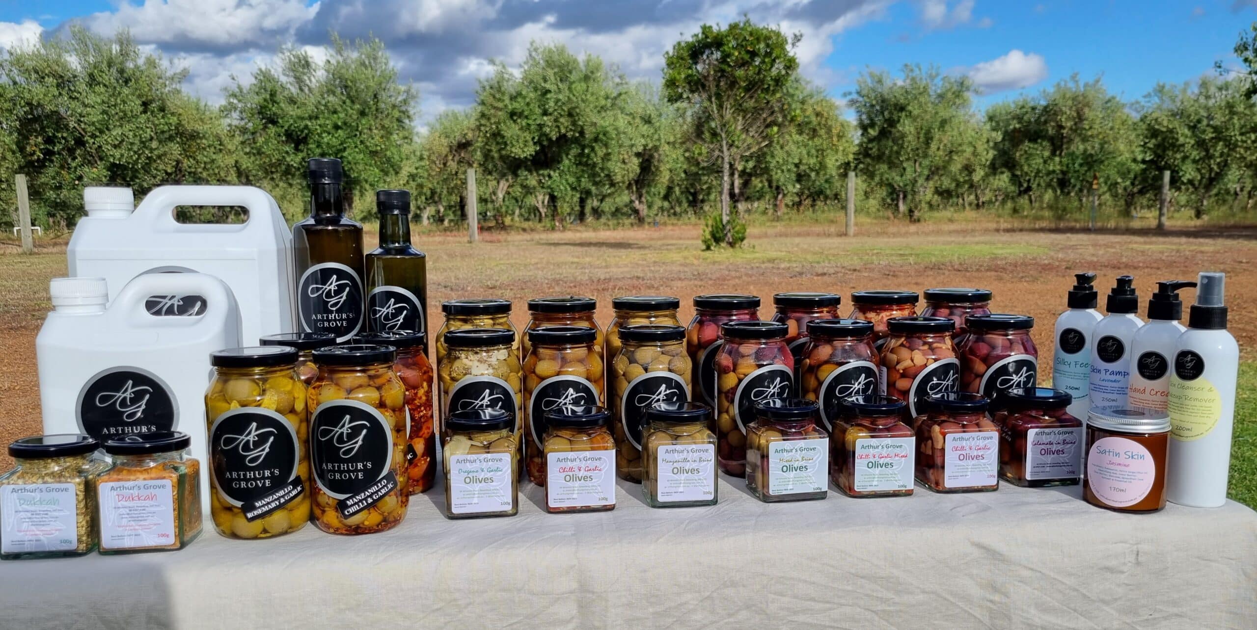 Olive product range from Arthur's Grove in Western Australia