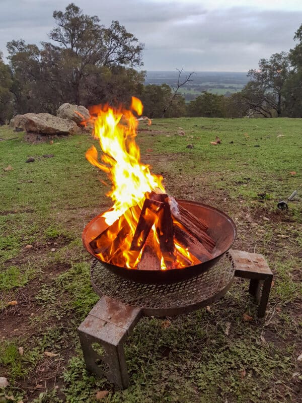 Camp Fire at Jacaranda Hill Farm camp site