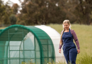 Emily - owner of Galloway Springs Pastured Poultry