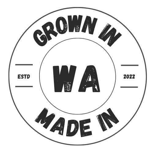 logo showing grown and made in Western Australia