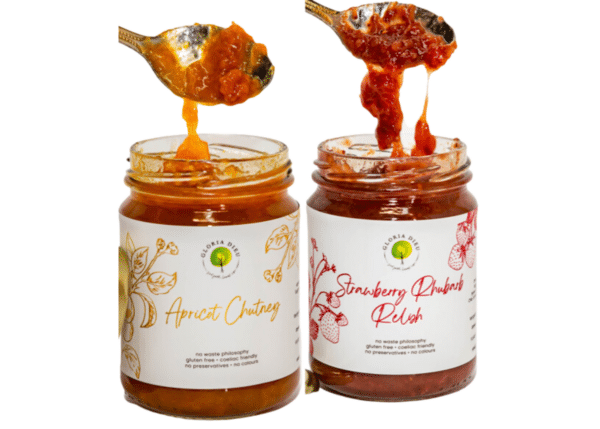 Apricot Chutney and Strawberry relish by Gloria Dieu Farm