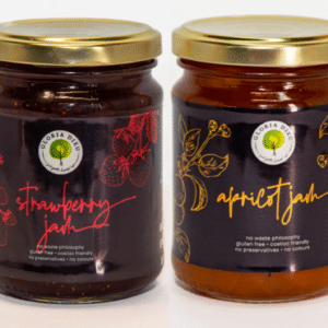 Apricot and strawberry jam